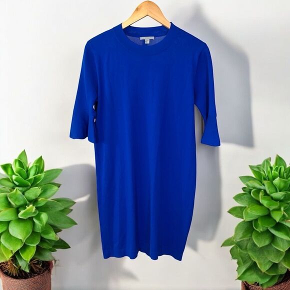 COS women’s size small Elegant Blue Women's Dress flare sleeve midi - Picture 2 of 7